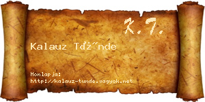 Kalauz Tünde névjegykártya